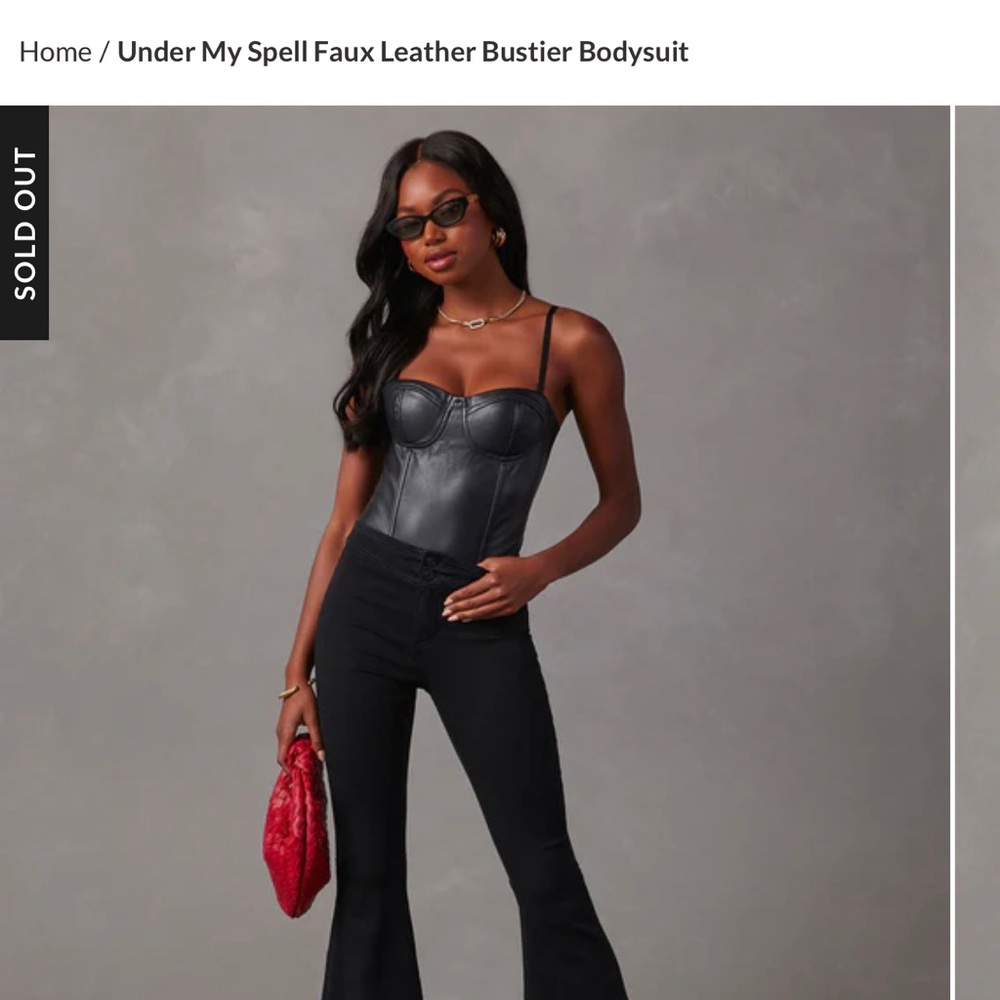 Under My Spell Faux Leather Bustier / corset bodysuit